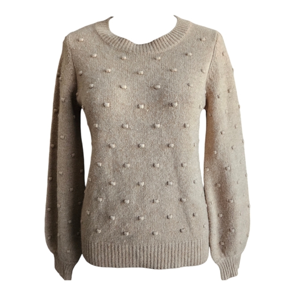 Rachel Zoe Women’s 100% Cashmere Cream‎ Tan Sweater L/S Sz Sm Elevated Basic